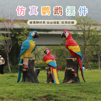Outdoor Fiberglass Parrot Sculpture for Garden and Landscape Decoration