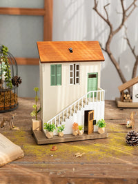 Ayin Miniature Wooden House Diorama with LED Light for Kids' Room Decor and Storage