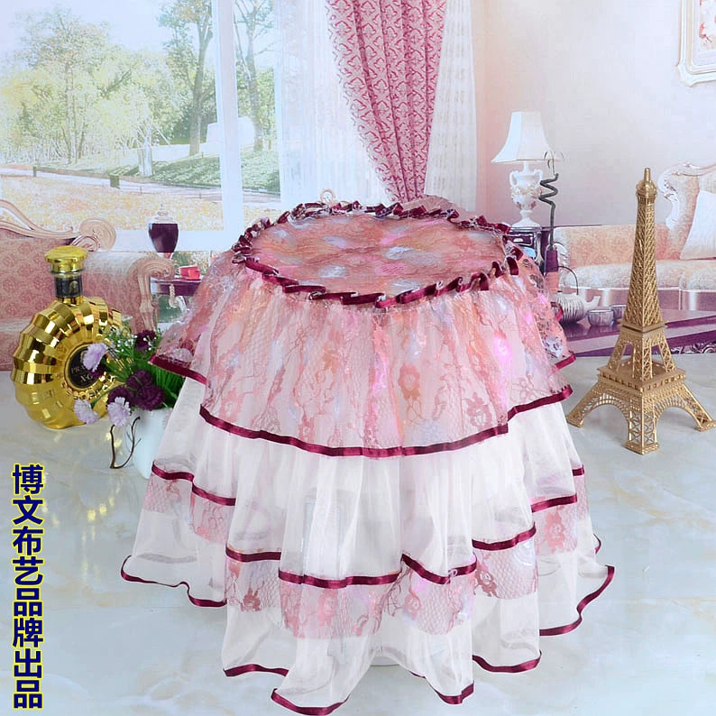 Air Fryer Dust Cover with Lace Trim - Elegant Fabric Appliance Protector for Pressure Cookers & Stand Mixers