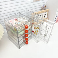 Acrylic Transparent Desktop Storage Box with Drawers for Office and Dormitory