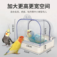 External Bird Bath and Feeder for Cages, Anti-Splash Design