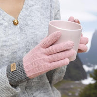 Winter Wool Touchscreen Gloves for Couples, Warm Fleece Lined, Thick Knitted Cashmere