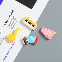Cartoon Mini Guitar Instrument Resin Charms for DIY Crafts, Phone Cases, and Hair Clips