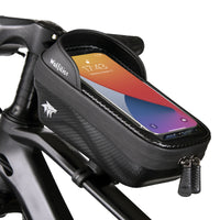 Wofilist Hard Shell Bicycle Front Frame Bag with Touchscreen Phone Holder, Waterproof MTB Cycling Pouch