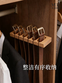 Solid Wood Adhesive Belt Hook for Door Back Wall Mount Storage