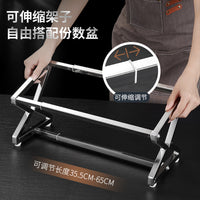 Stainless Steel Food Pan Set with Adjustable Stand for Milk Tea Shop Ingredients