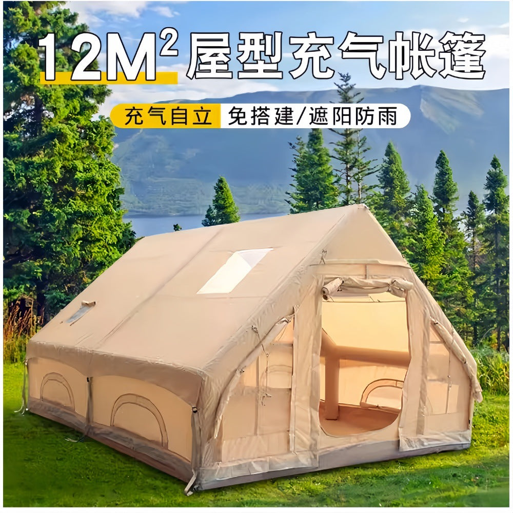Portable 300D Inflatable Camping Tent for Outdoor Overnight Stays, Rainproof & Sun Protection, Easy Setup