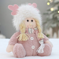 Pink Plush Christmas Doll Ornament for Boys and Girls
