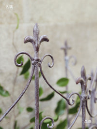 Vintage Iron Art Trellis Half-Round Climbing Plant Support for Garden and Patio