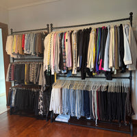 Adjustable Double/Triple Layer Iron Art Garment Rack for Retail Display