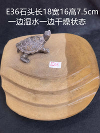 Natural Turtle Basking Platform with Anti-Slip Steps and Hiding Cave for Aquarium Decor