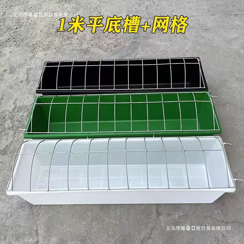 Large Capacity Poultry Feeder and Waterer Trough for Chickens, Ducks, Geese