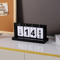 Creative Wooden Perpetual Calendar with Week Display for Home and Office Decor