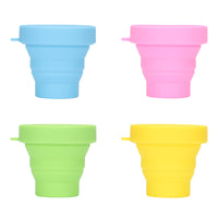 Portable Silicone Collapsible Travel Cup with Lid - Reusable & Foldable