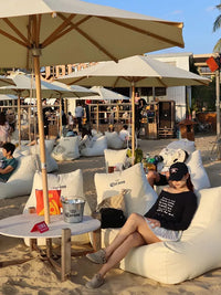 Outdoor Waterproof Sun-Proof Bean Bag Chair with Umbrella Set for Beach Bar