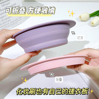 JONBOS Silicone Makeup Brush Cleaner Bowl with Scrubber Pad for Sponges and Puffs