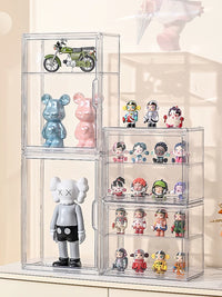 1:24 Scale Model Car Display Case Stackable Clear Toy Storage Box for Collectibles and Building Blocks