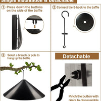 Squirrel-Proof Bird Feeder Baffle with Rotating Hanging Hook