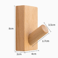Nordic Solid Wood Magnetic Wall Hooks for Coats, Towels, and Entryway Decor - Drill-Free Installation