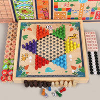Kids 6-in-1 / 40-in-1 Multi-Game Board Set for Children, Educational Tabletop Toy Gift