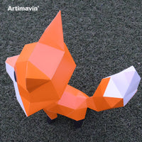 Cute Fox 3D Paper Model Kit - DIY Puzzle Craft Decoration
