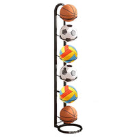 Heavy-Duty Round Base Sports Ball Storage Rack for Basketball, Soccer, Volleyball