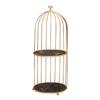 Nordic Iron Art Birdcage Jewelry Organizer with Double-Layer Storage for Cosmetics and Skincare
