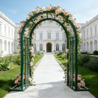 European Style Wrought Iron Archway for Climbing Plants, Roses, and Vines - Rust-Resistant Garden Arbor