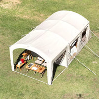 Inflatable Tunnel Tent for 6-8 People, Quick Setup, Rainproof Family Camping Tent