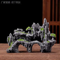 Artificial Mountain Rockery Bonsai Ornament for Aquarium and Micro Landscape Decor