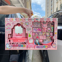 Kids DIY Cream Glue Rabbit Vanity Bathroom Playset with Guka Accessories