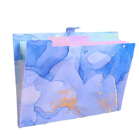 Marble Gold Foil File Folder Set - 5-Pack Multi-Layer Document Organizer for Office & School