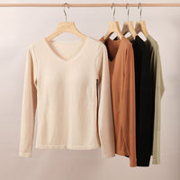 Women's Thermal Lace Base Layer Top with Built-in Bra Pads, Slim Fit