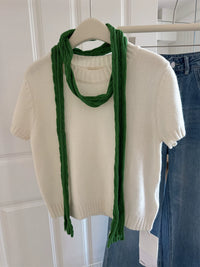 Japanese Retro Striped Knit Scarf for Women, Harajuku Style Color Block Long Thin Neck Warmer