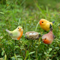 Resin Bird Garden Stakes for Potted Plants and Micro Landscapes