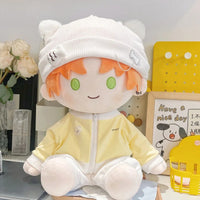 Cotton Doll Clothes Set for 40cm Plush Dolls, Sitting Pose Outfits with Pants and Hat