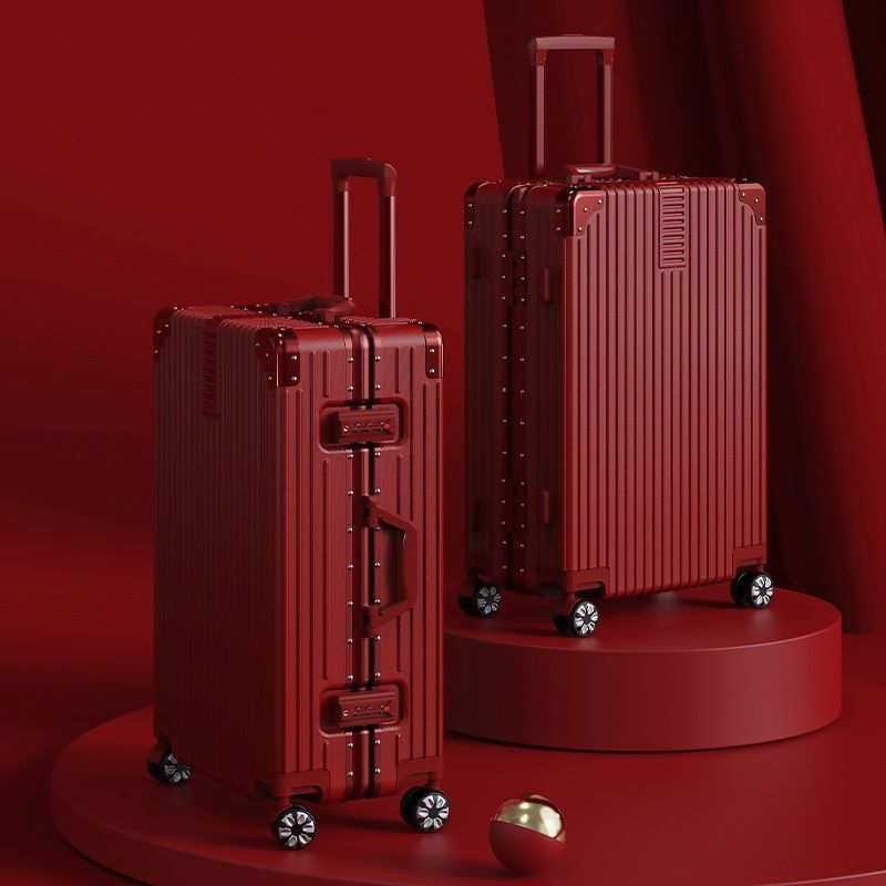 Wedding Luggage Set for Bride, Red Hardshell Suitcase with Spinner Wheels and TSA Lock