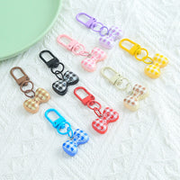 Dopamine Plaid Bowknot Keychain Pendant for Bags and Apparel