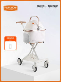 Toodandan Foldable Pet Stroller with Detachable Carrier for Small Dogs and Cats