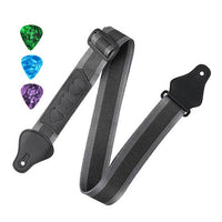 Acoustic Folk Guitar Strap with Pick Holder, Bass Electric Guitar Woven Nylon Strap