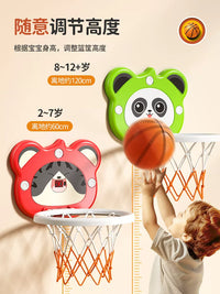 Kids Indoor Foldable Wall-Mounted Basketball Hoop Toy Set for Boys, Punch-Free Adjustable Height Basketball Stand Gift