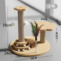 Cat Scratching Post with Sisal Rope and Integrated Cat Tree Toy for Indoor Cats