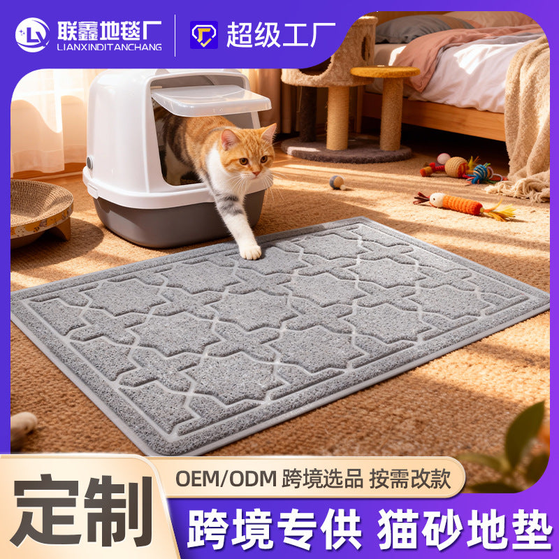 Cat Litter Box Mat, Soft Honeycomb Double Layer, Easy Clean, Waterproof, Non-slip, Litter Trapping Pad for Floor Protection