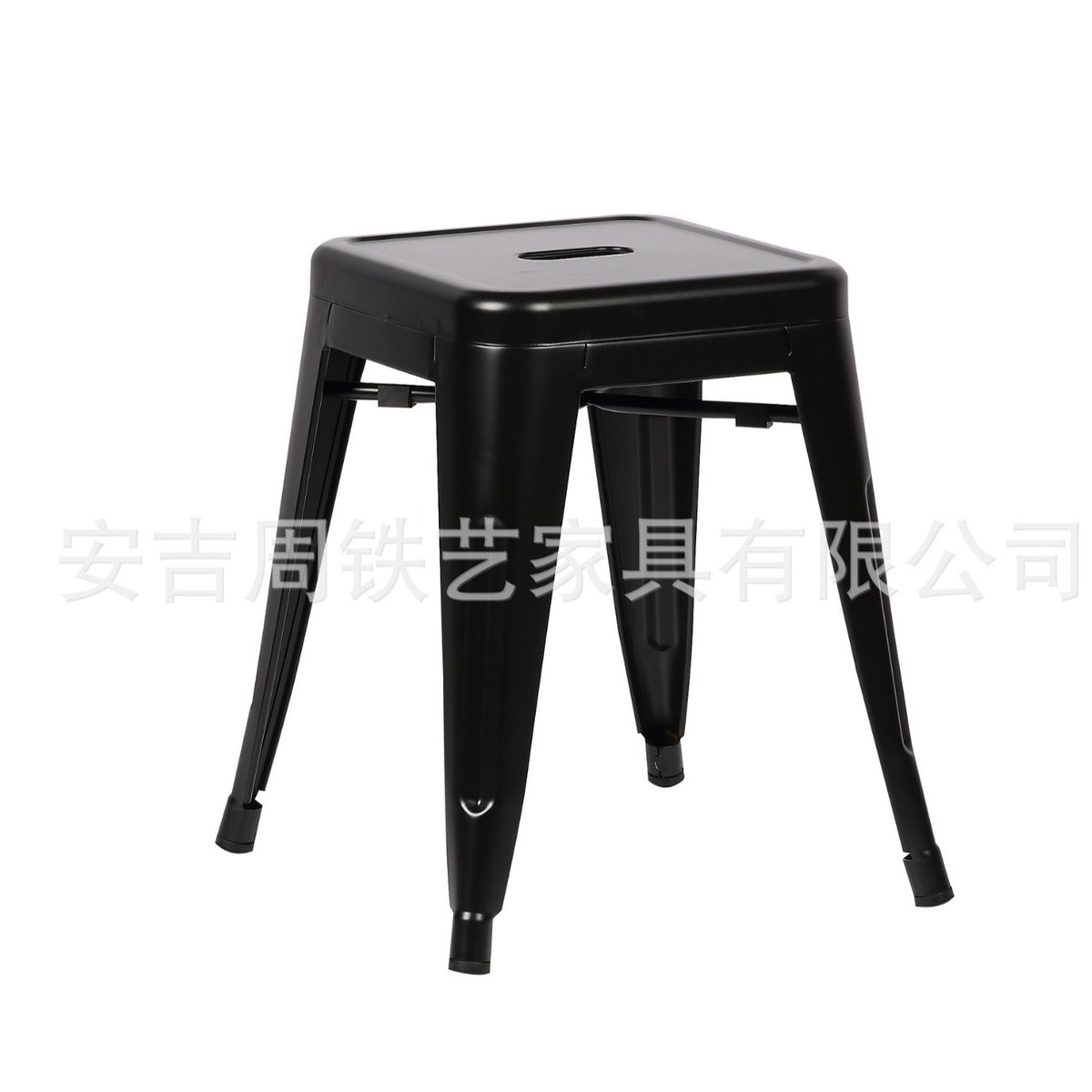 Industrial Metal Bar Stool, 18-inch Square Iron Bar Chair for Kitchen, Pub, or Cafe