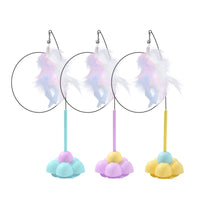 Suction Cup Cat Teaser Wand Toy with Steel Wire for Interactive Play