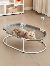 Elevated Cat Hammock Bed for All Seasons - Breathable Pet Tent & Lounger