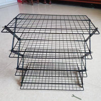 Foldable Outdoor Camping Storage Rack with Adjustable Height, Portable Iron Art Picnic Shelf for BBQ