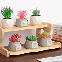 Solid Wood Desktop Organizer Shelf Multi-layer Storage for Office Desk Art Supplies Cosmetics Display