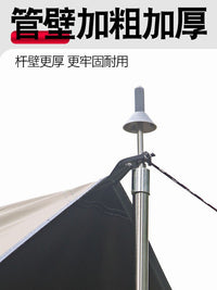Outdoor Stainless Steel Telescopic Awning Pole Tent Canopy Support Rod with Ground Insert and Lightning Cap
