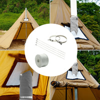 Outdoor Camping Tent Wood Stove Anti-Scald Fireproof Extended Flue Pipe Kit